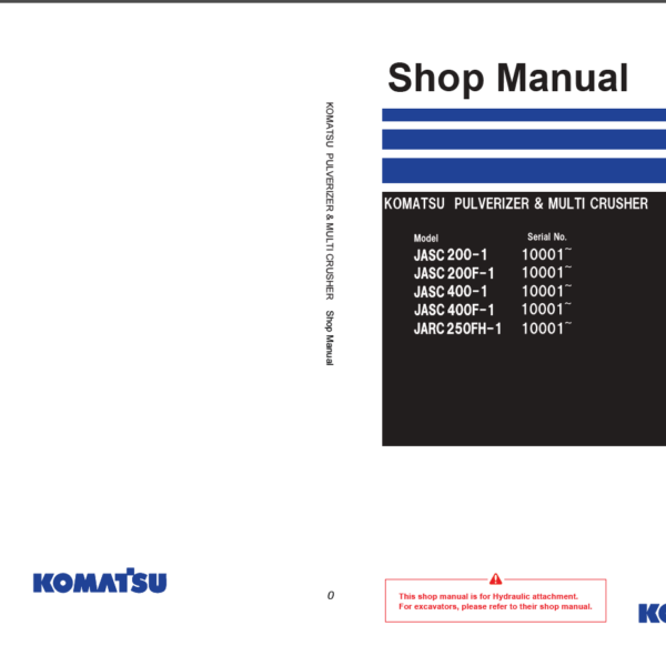 JASC 200-1 JASC 200F-1 JASC 400-1 JASC 400F-1 JARC250FH-1 (SEN06583-00) Shop Manual