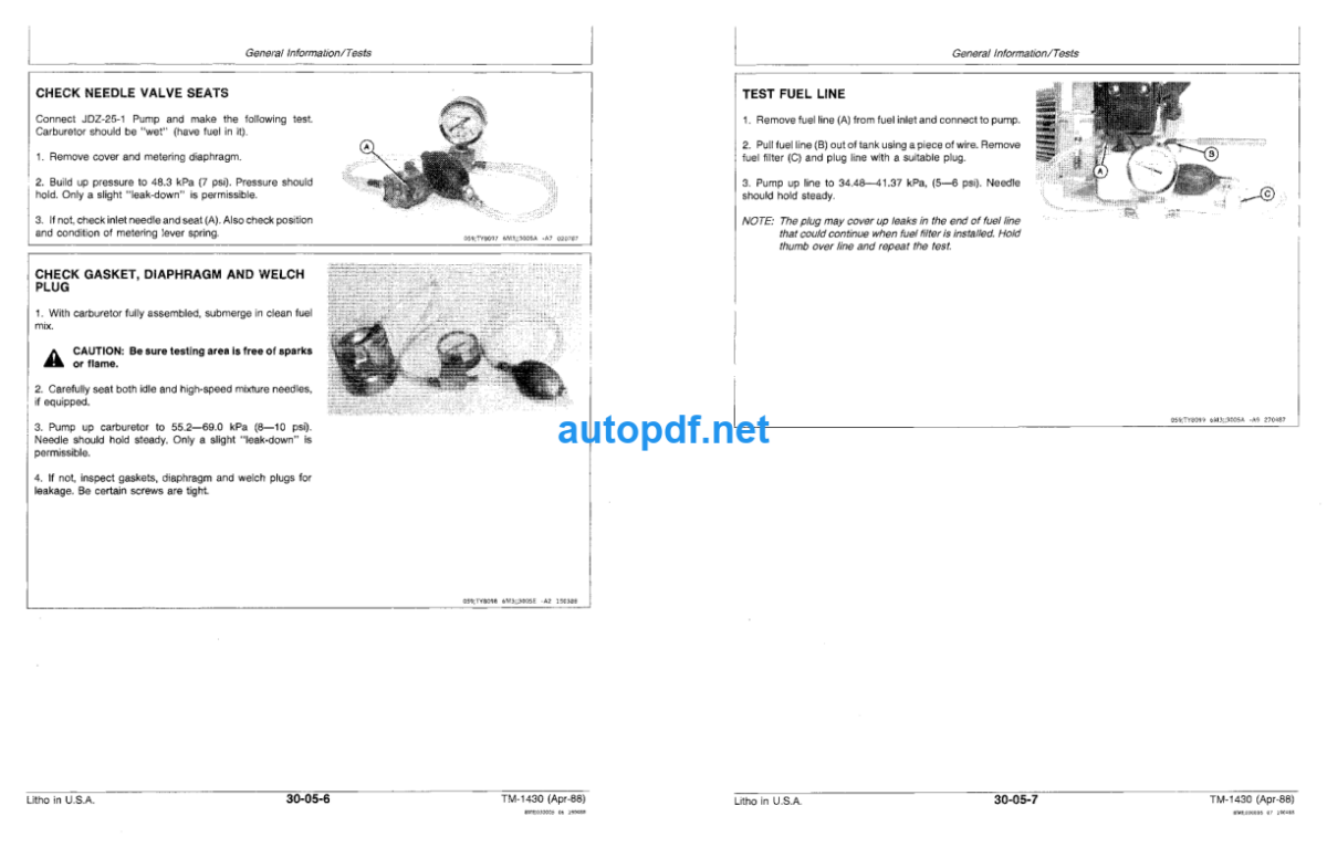 5E Blower 113 Hedge Clipper 110G 210G 240G and 260G Trimmer Cutters Technical Manual (TM1430)