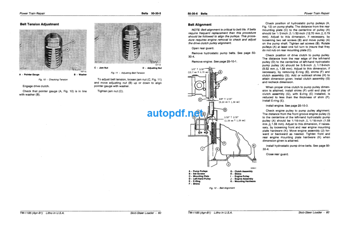 60 Skid Steer Loader Technical Manual (TM1185)