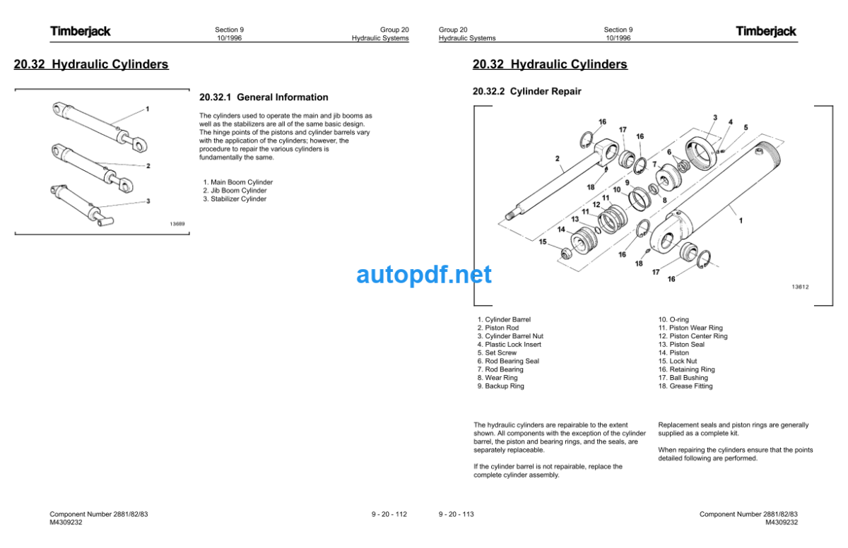 330 430 Log Loader Technical Manual (TMF278359