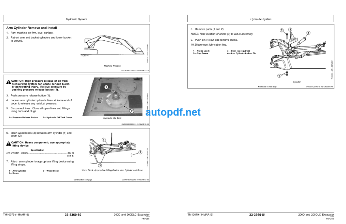 200D and 200DLC Excavator Repair Technical Manual (TM10079)