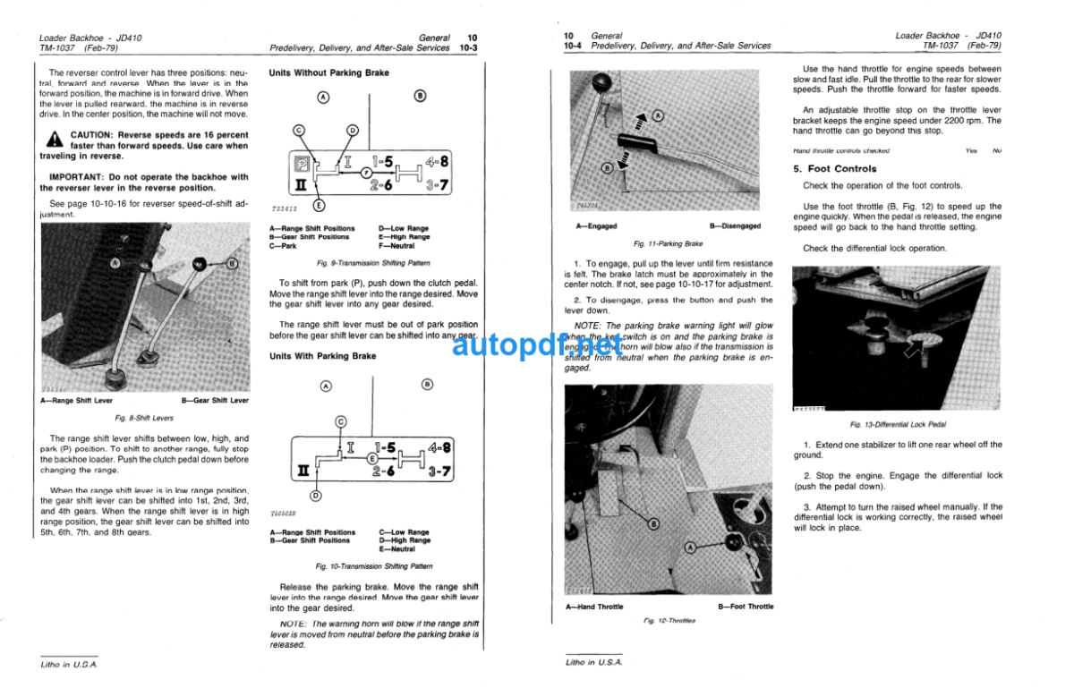 410 Backhoe Loader Technical Manual