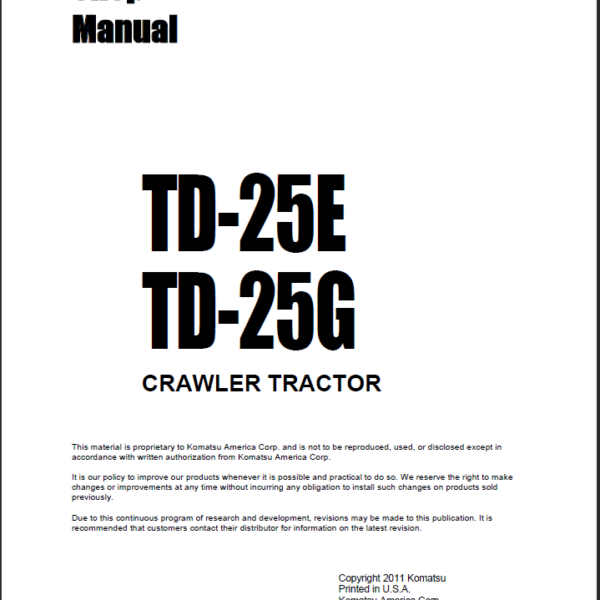 TD-25E TD-25G Shop Manual