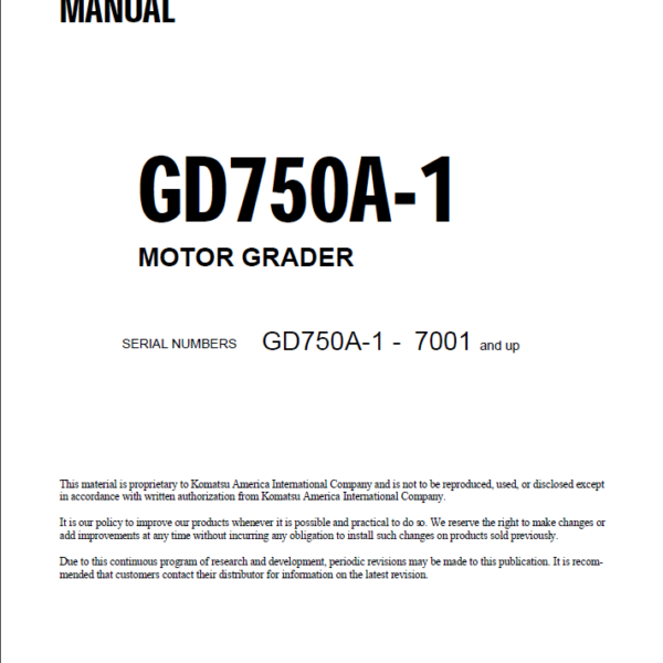 GD750A-1 Shop Manual