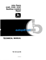 210C, 310C, 315C Backhoe Loaders Repair Technical Manual