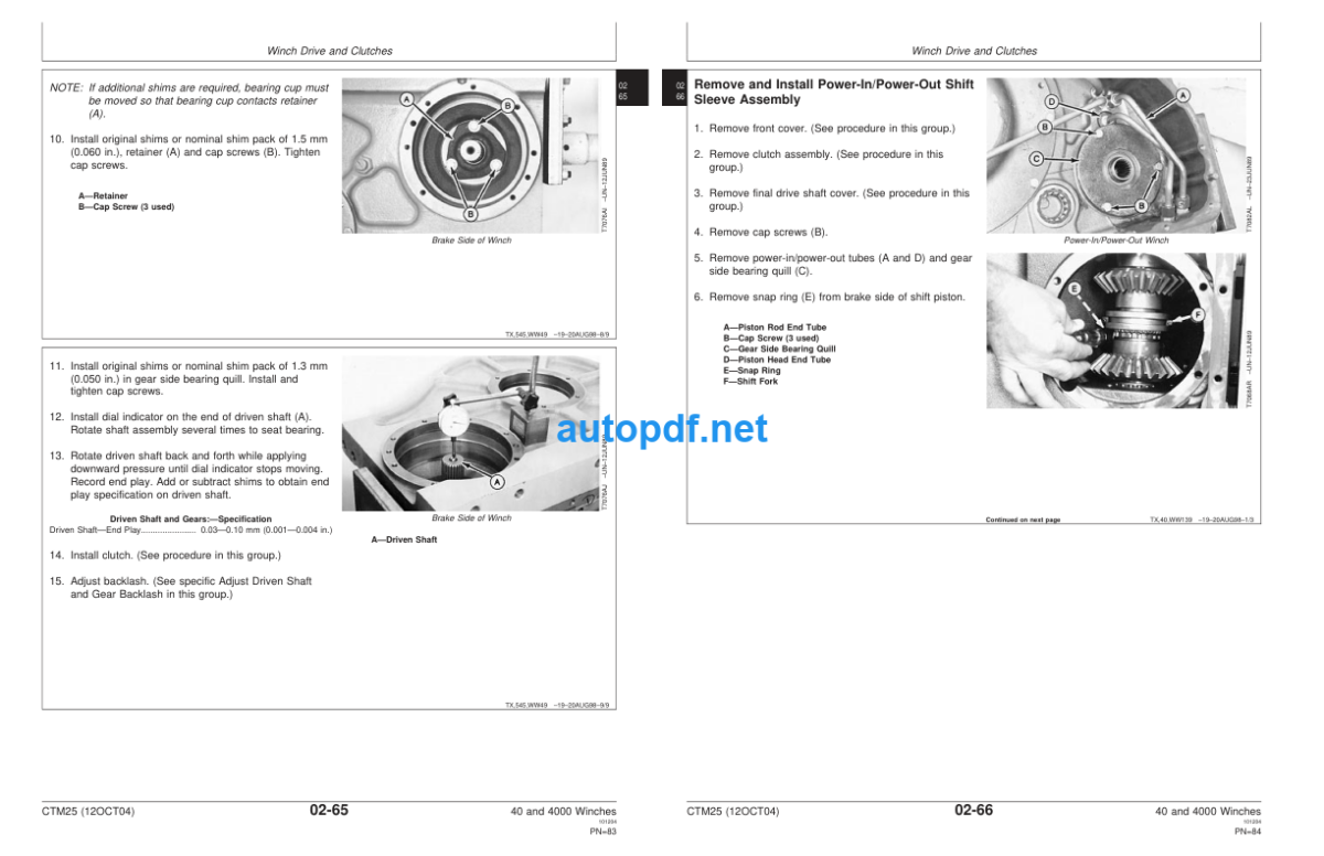 40 and 4000 Winches COMPONENT TECHNICAL MANUAL