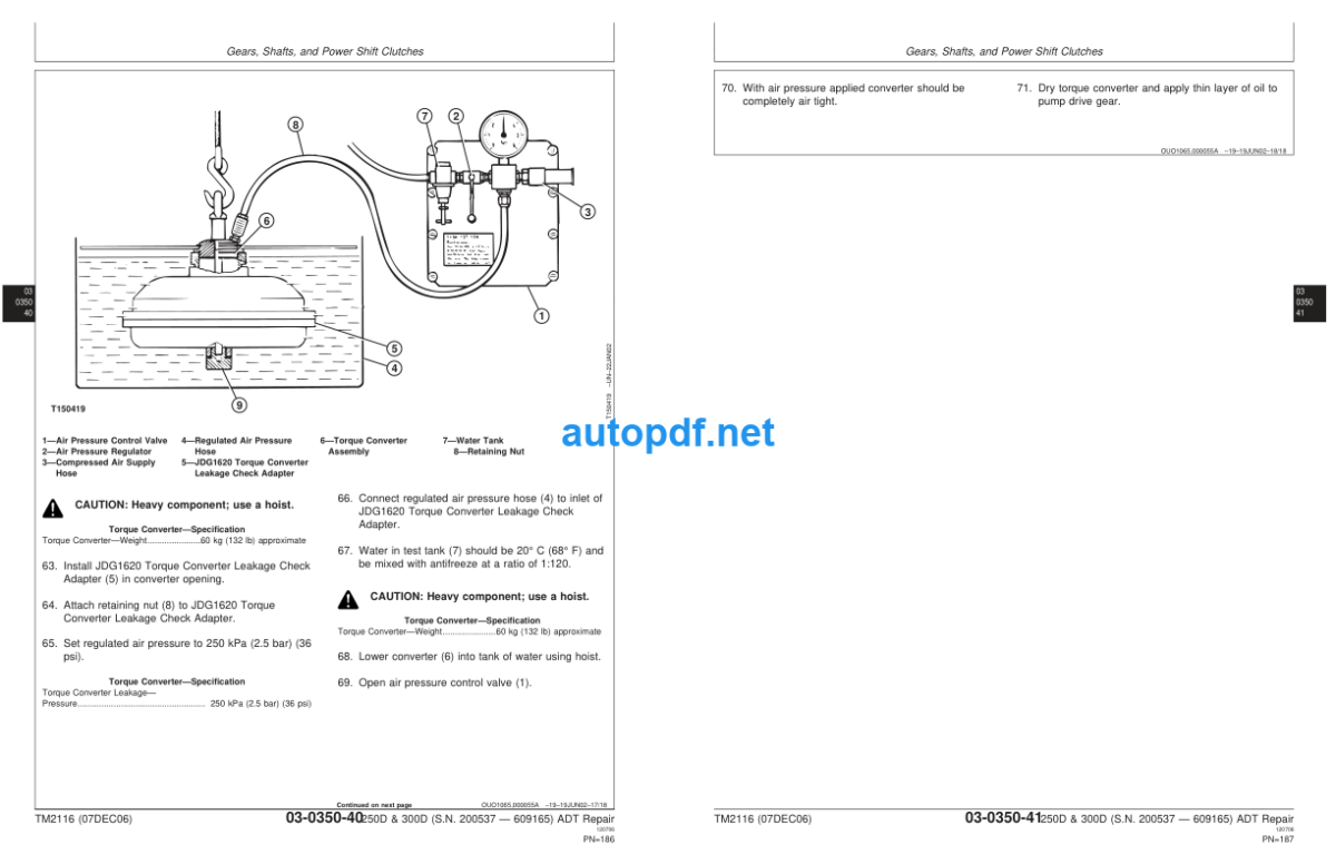 250D and 300D Articulated Dump Truck Repair Technical Manual