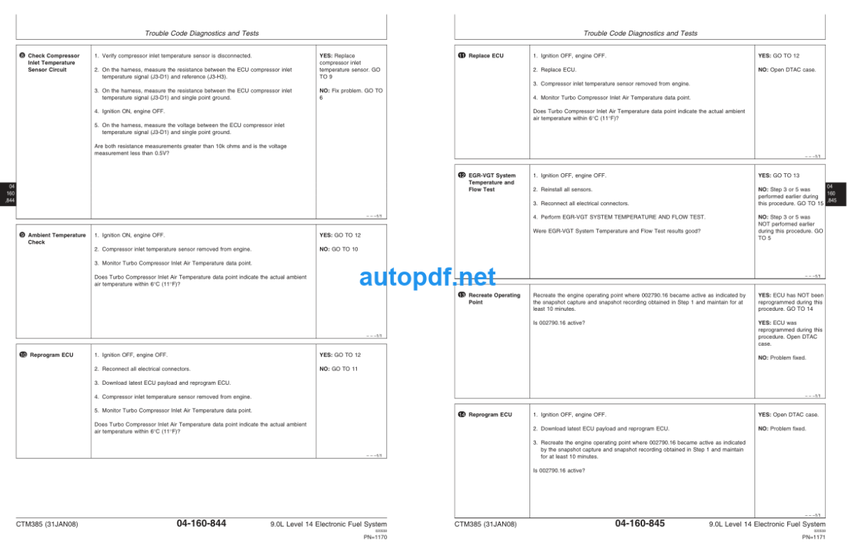 9.0L Diesel Engines Level 14 Electronic Fuel System With Denso HPCR Technical Manual (CTM385)