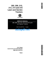 200, 208, 210, 212, 214 and 216 Lawn and Garden Tractors Service Manual (SM2105)