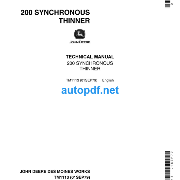 200 Synchronous Thinner Technical Manual (TM1113)