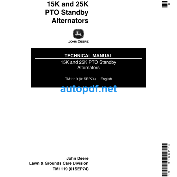 15K and 25K PTO Standby Alternators Technical Manual (TM1119)