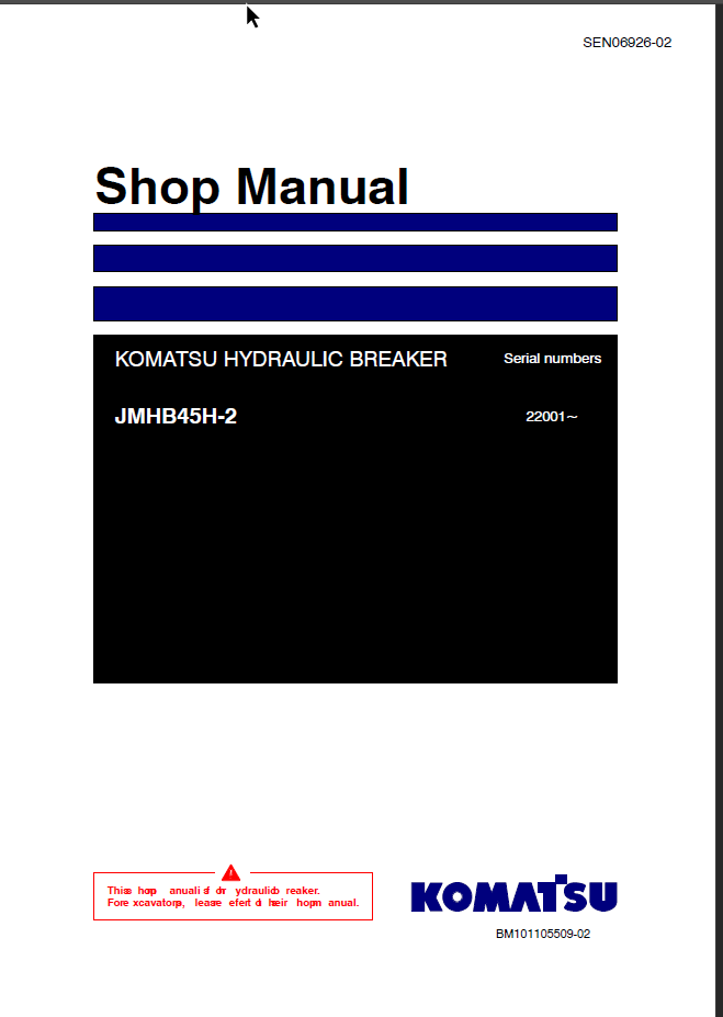 JMHB45H-2 (SEN06926-02) Shop Manual