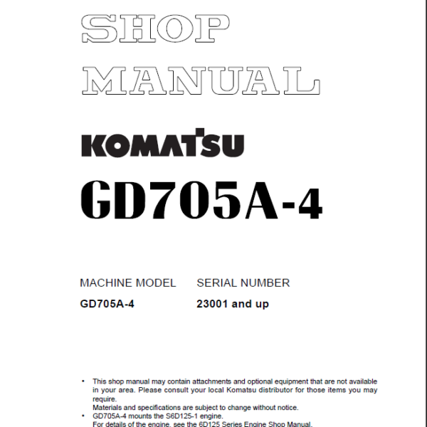 GD705A-4 (SEBM022104) Shop Manual