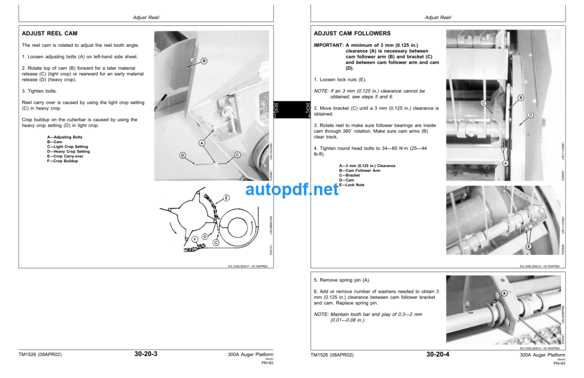 300A Auger Platform and 300 Grass Seed Special Technical Manual (TM1526)