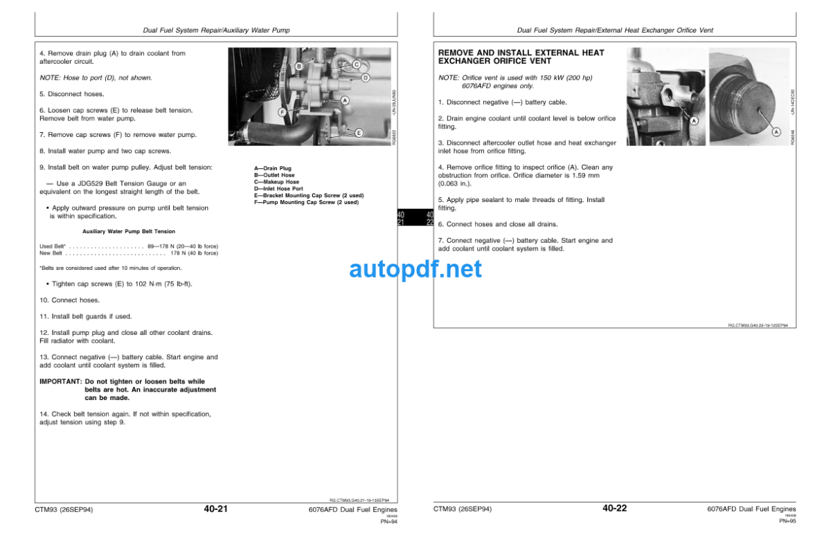 400 Series 6076AFD Dual Fuel Engines Component Technical Manual (CTM93)