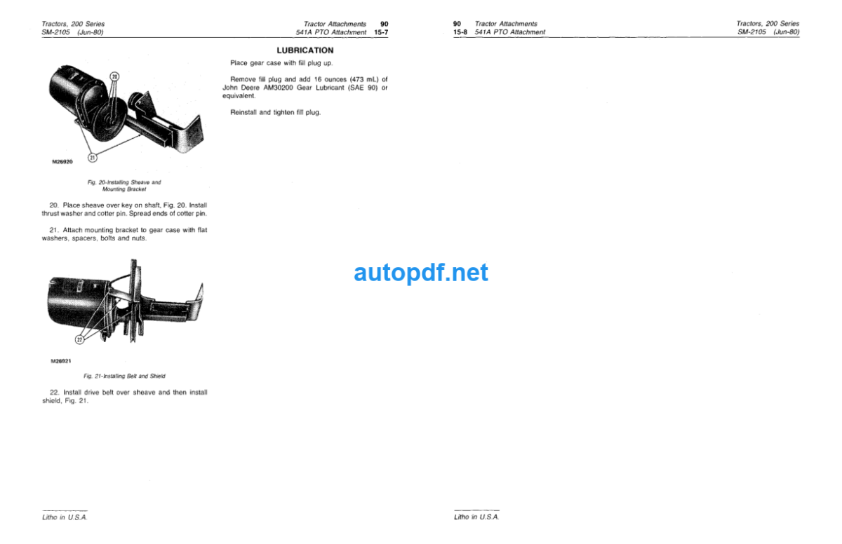 200, 208, 210, 212, 214 and 216 Lawn and Garden Tractors Service Manual (SM2105)