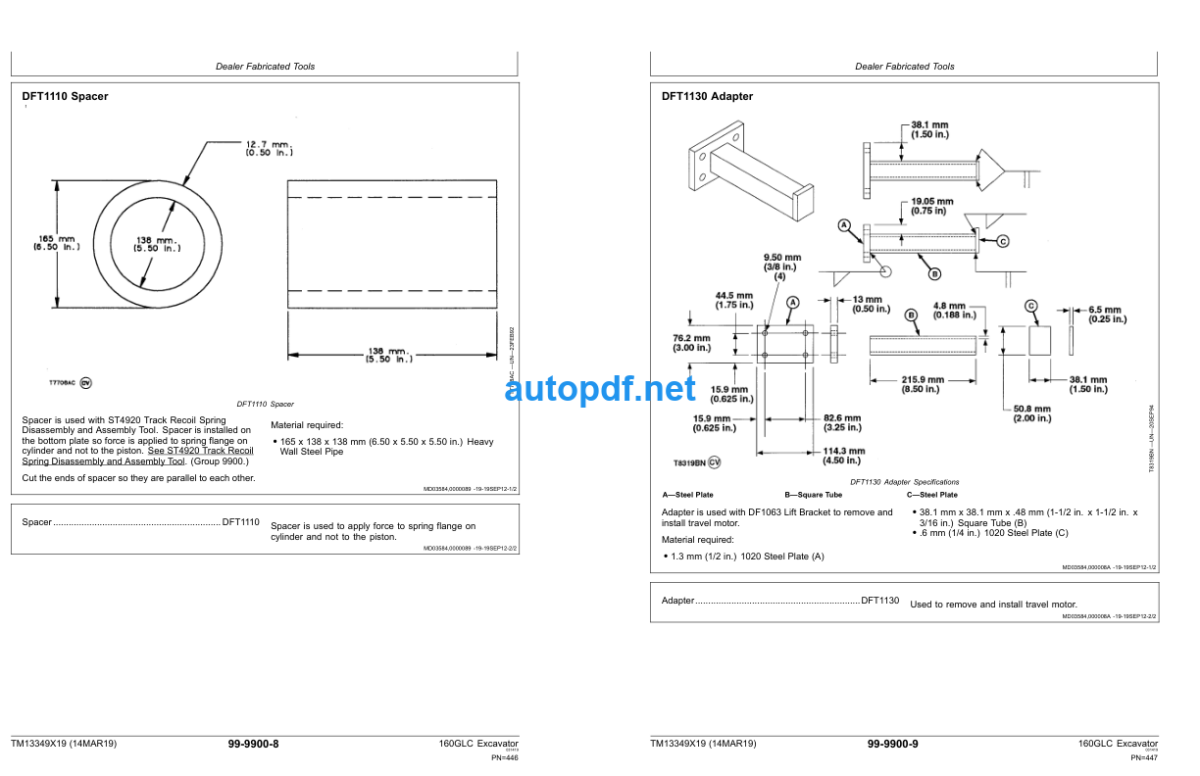 160GLC Excavator Repair Technical Manual (TM13349X19)