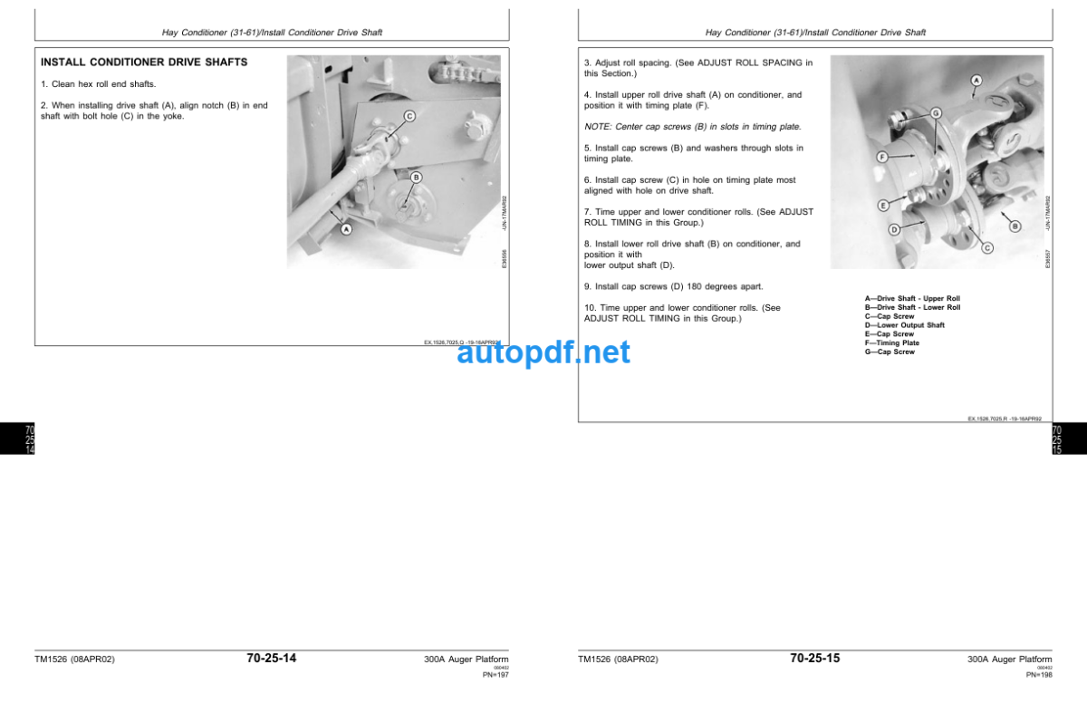 300A Auger Platform and 300 Grass Seed Special Technical Manual (TM1526)