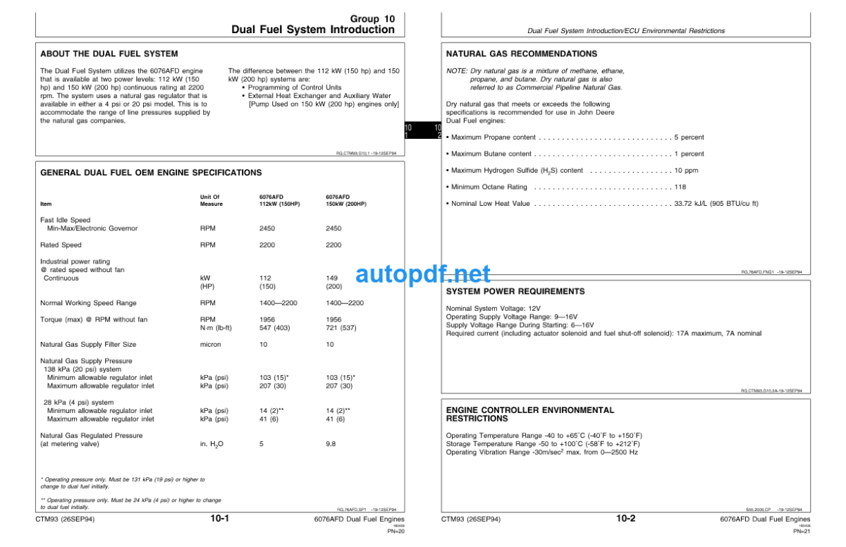 400 Series 6076AFD Dual Fuel Engines Component Technical Manual (CTM93)