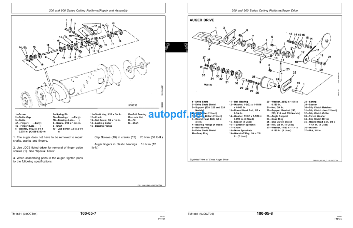 200 and 900 Series Cutting Platforms 40 and 90 Series Corn Heads 50 and 50A Series Row Crop Heads Technical Manual (TM1581)