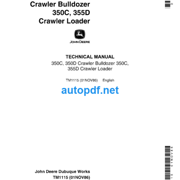 350C 350D Crawler Bulldozer and Crawler Loader Technical Manual (TM1115)