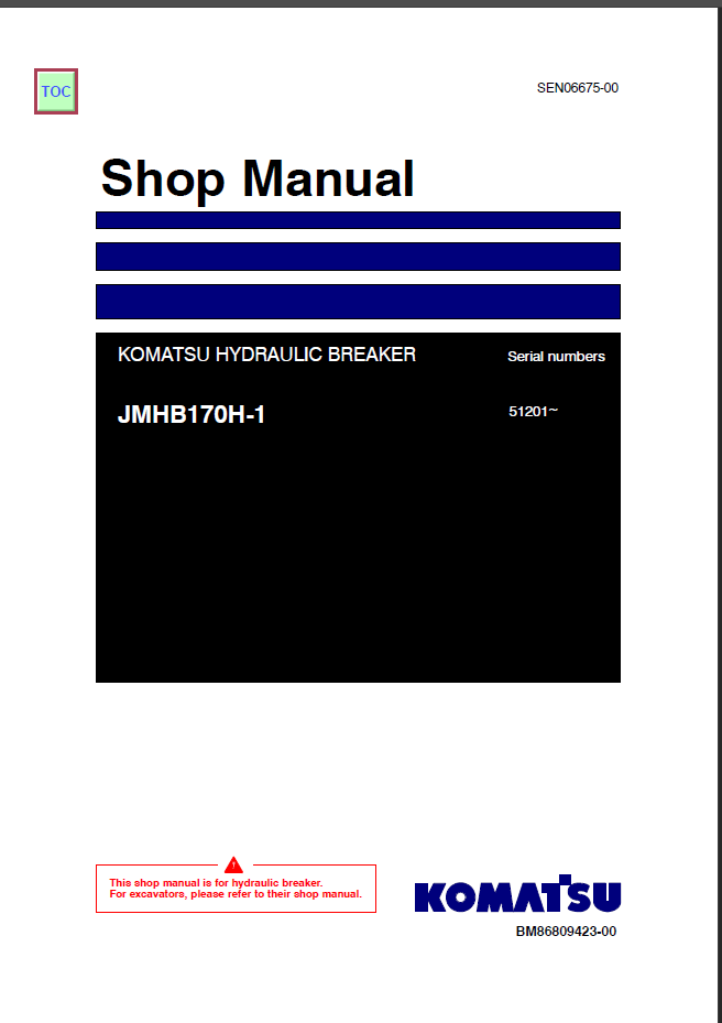 JMHB170H-1 (SEN06675-00) Shop Manual