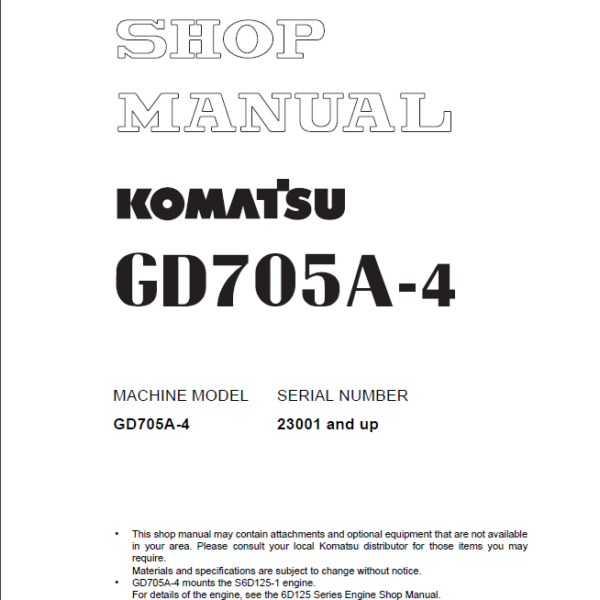 GD705A-4 (SEBM022105) Shop Manual