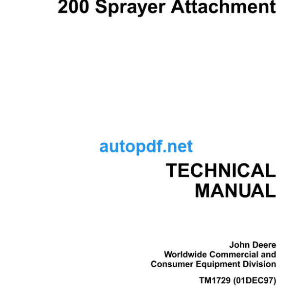 200 Sprayer Attachment Technical Manual (TM1729)