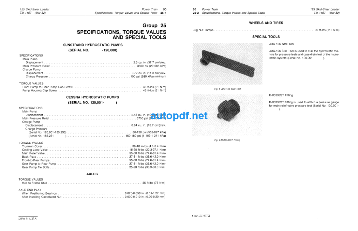 125 Skid-Steer Loader Technical Manual (TM1167)