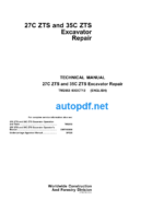 27C ZTS and 35C ZTS Excavator Repair Technical Manual (TM2053)