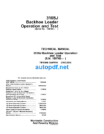 310SJ Backhoe Loader Operation and Test Technical Manual