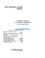 325J Backhoe Loader Repair Technical Manual