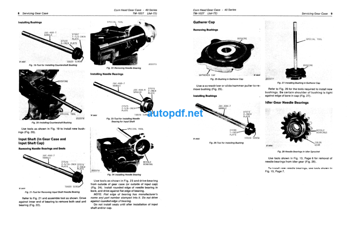 40 Series Corn Head Gear Case Technical Manual (TM1027)