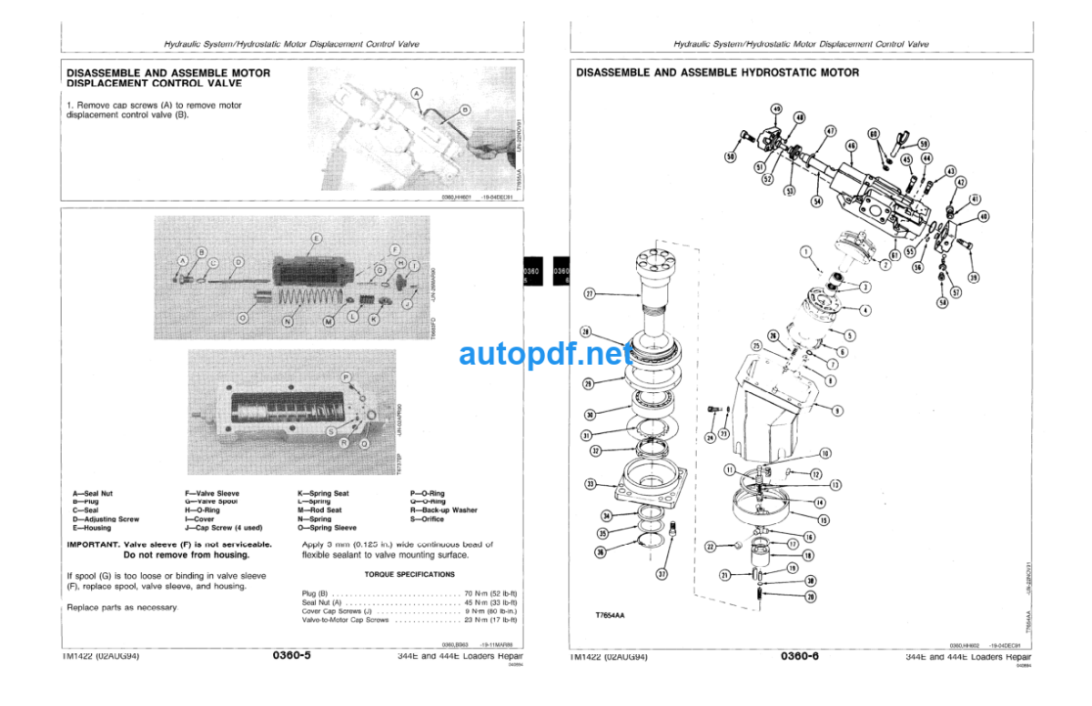 344E and 444E Loaders Repair Technical Manual (TM1422)