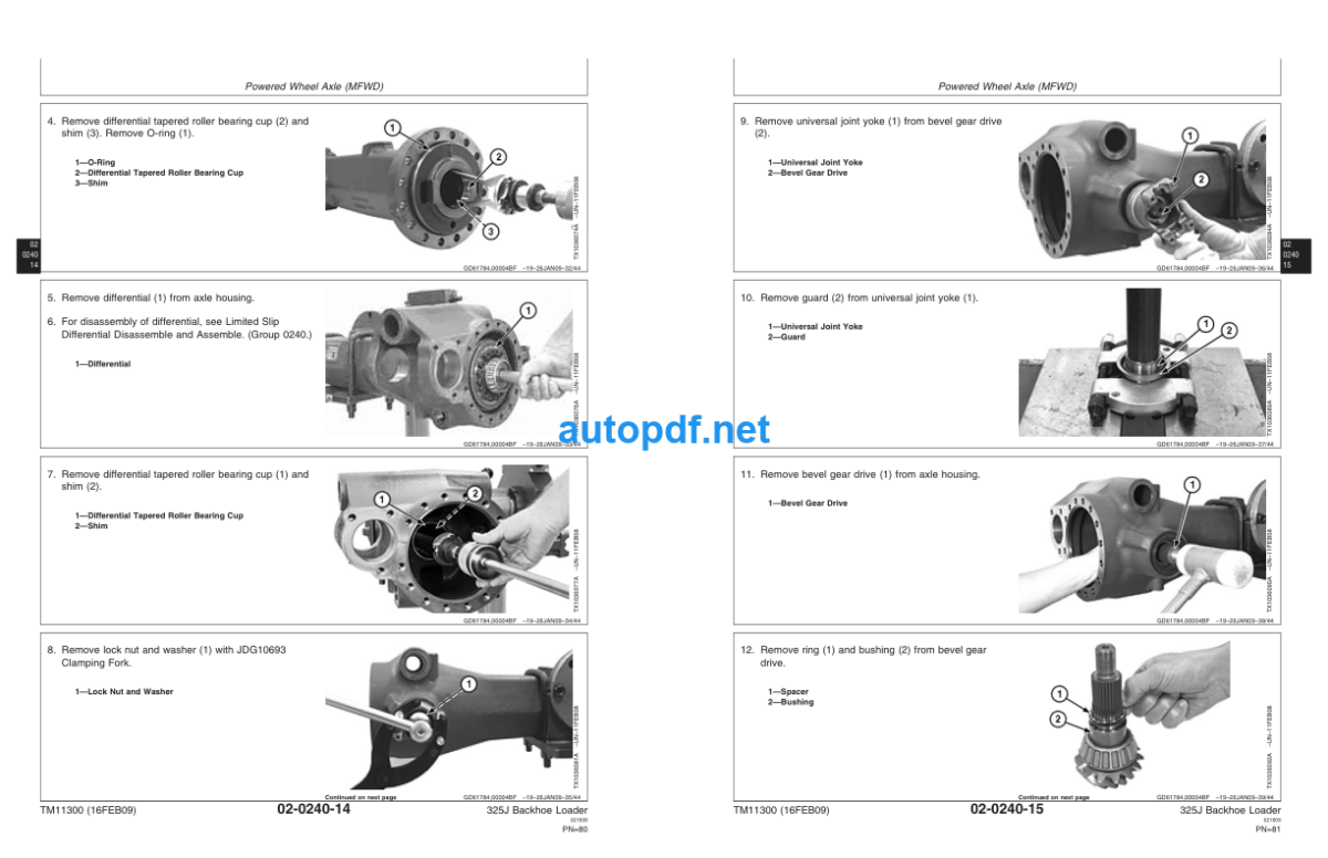 325J Backhoe Loader Repair Technical Manual