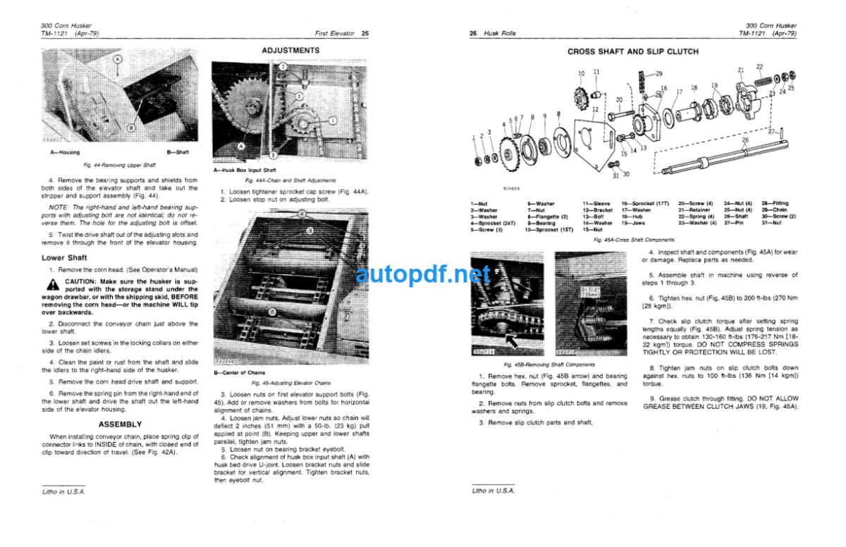 300 Corn Husker Technical Manual (TM1121)