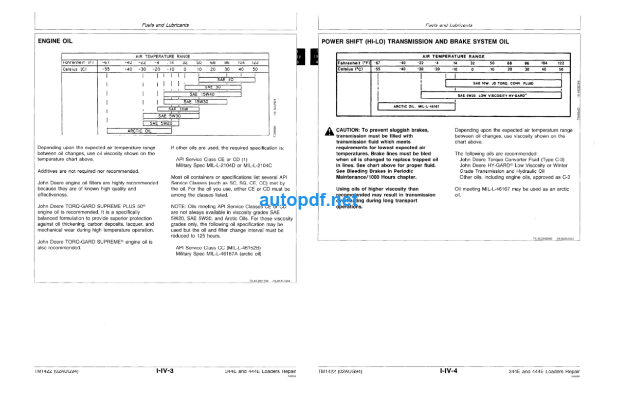 344E and 444E Loaders Repair Technical Manual (TM1422)