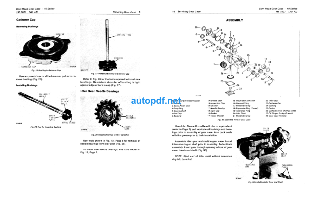 40 Series Corn Head Gear Case Technical Manual (TM1027)