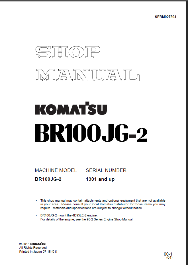 BR100JG-2 Shop Manual