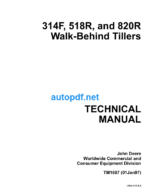 314F 518R and 820R Walk-Behind Tillers Technical Manual (TM1687)