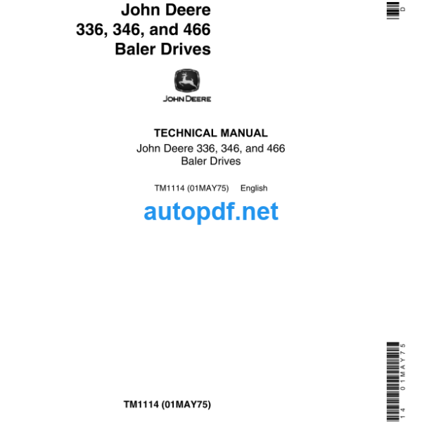 336 346 and 466 Baler Drives Technical Manual (TM1114)