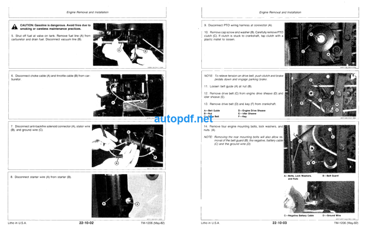 108 111 111H 112L and 116 Lawn Tractors Technical Manual (TM1206)