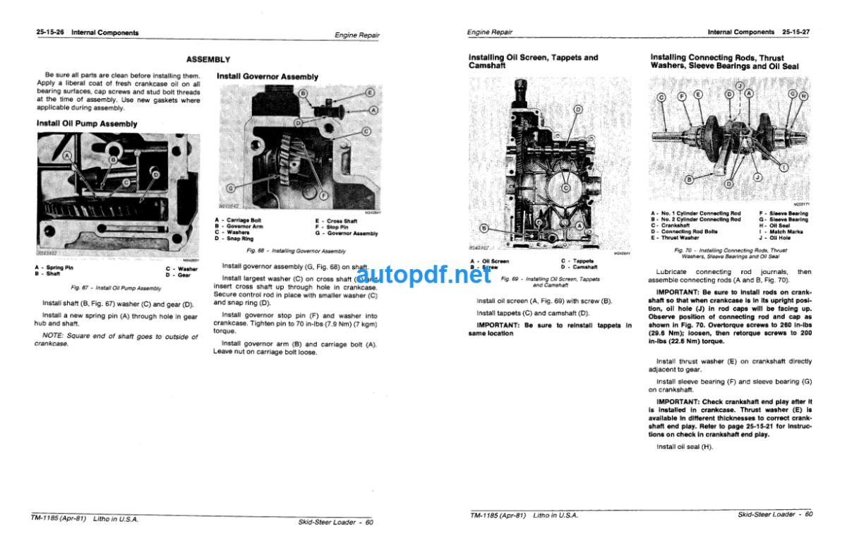 60 Skid Steer Loader Technical Manual (TM1185)