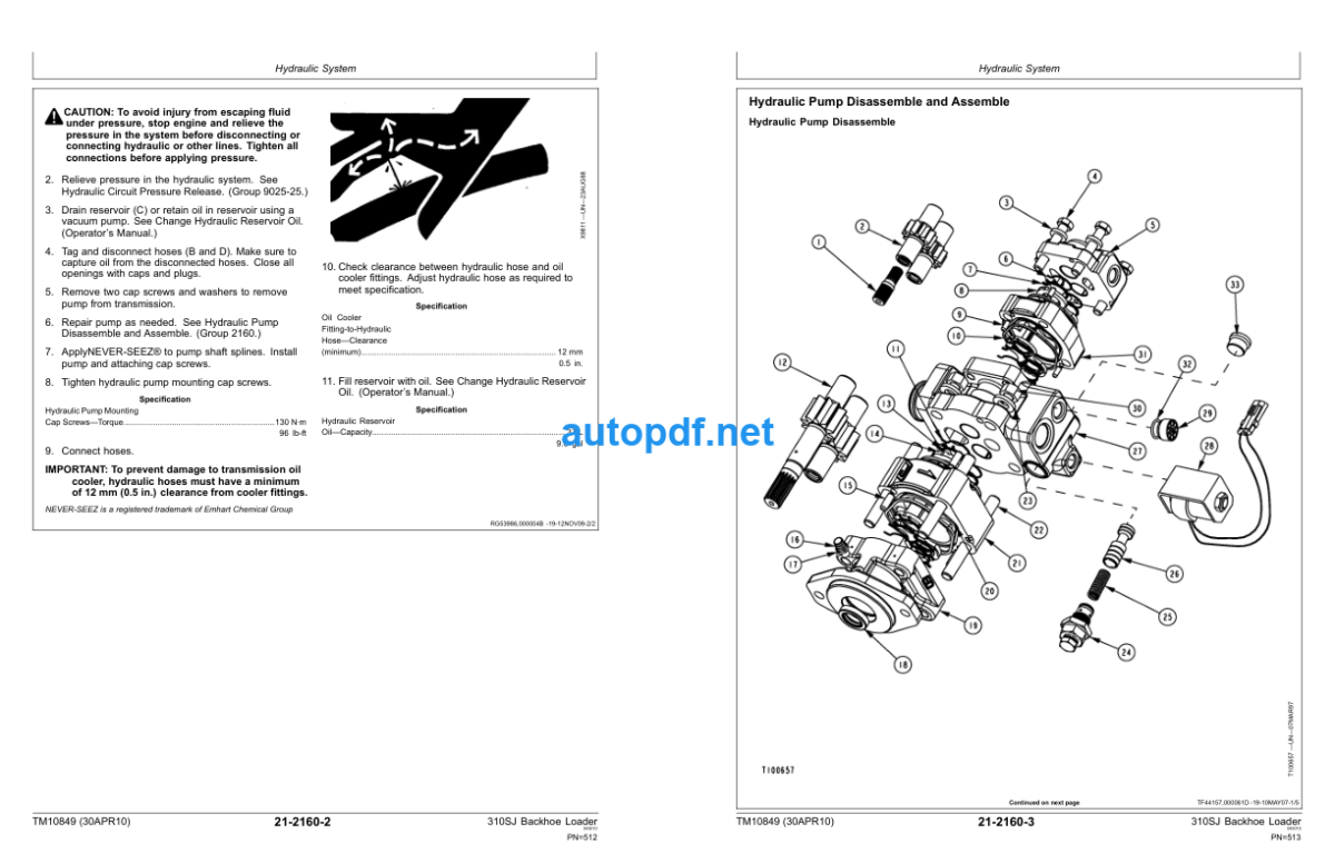 310SJ Backhoe Loader Repair Technical Manual