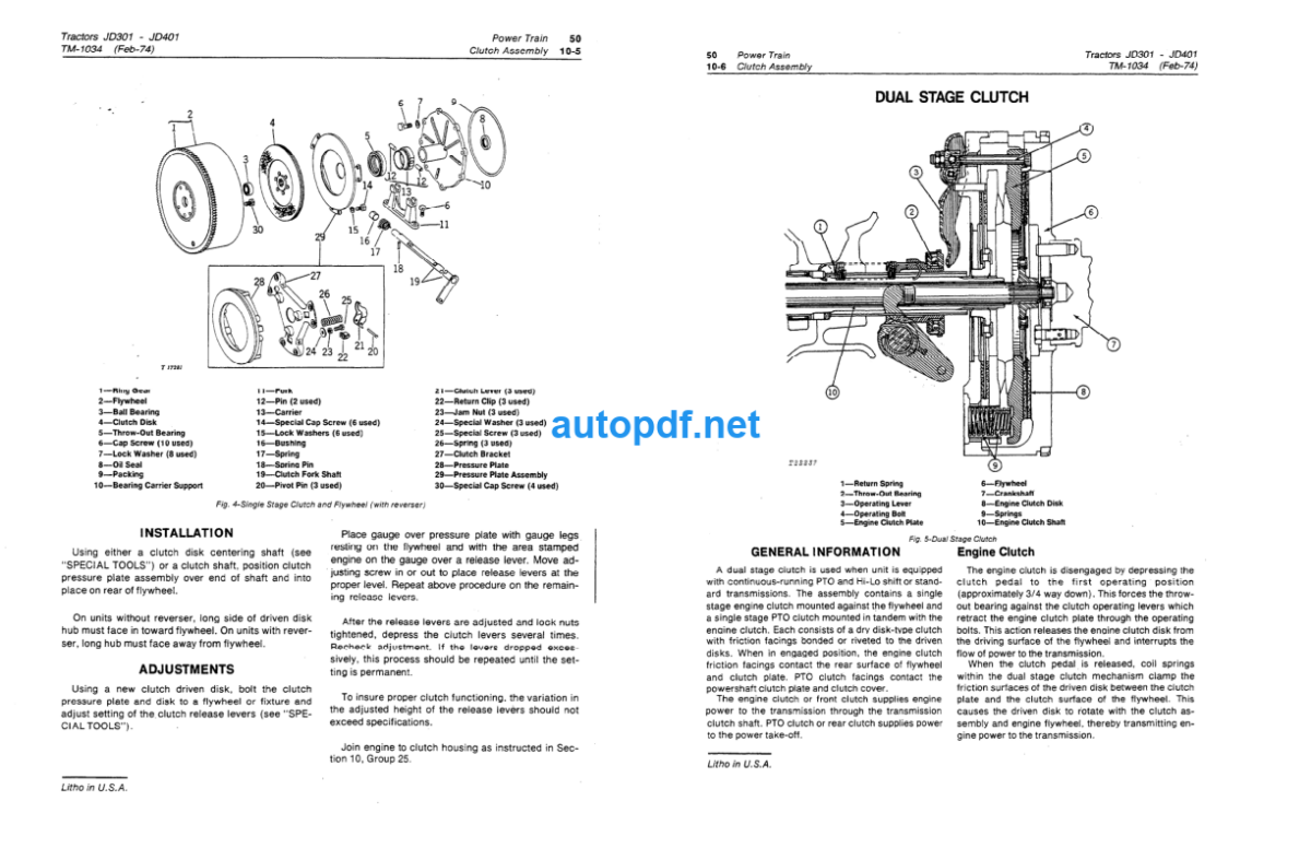 301 401 Tractors and Loaders Technical Manual (TM1034)