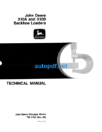 310A and 310B Backhoe Loaders Technical Manual (TM1158)