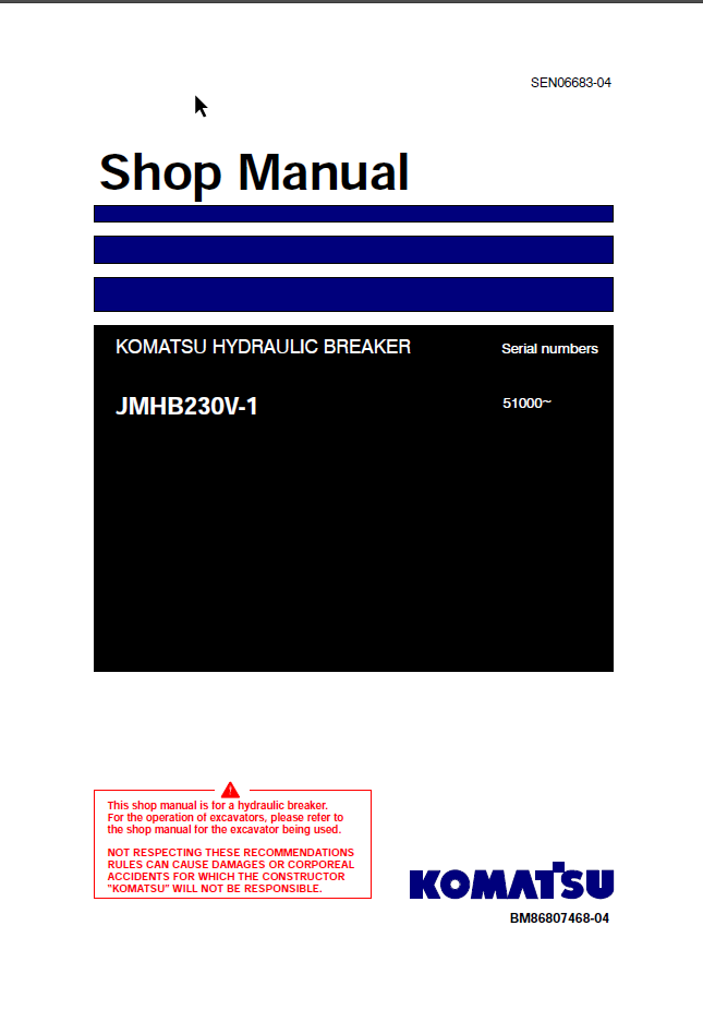 JMHB230V-1 (SEN06683-04) Shop Manual