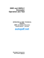 200D and 200DLC Excavator Operation and Test Technical Manual (TM10076)