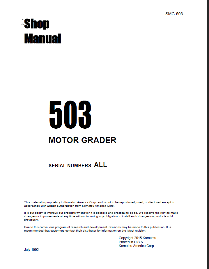 503 (SMG-503) Shop Manual