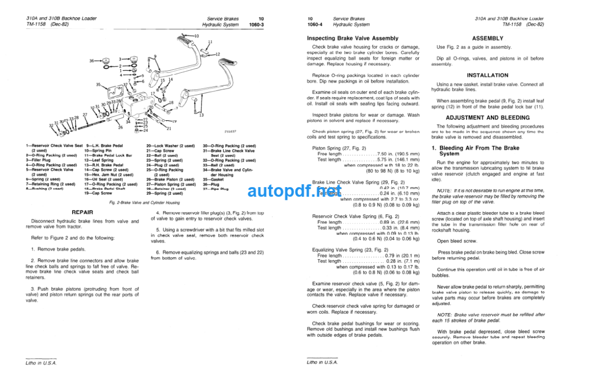 310A and 310B Backhoe Loaders Technical Manual (TM1158)